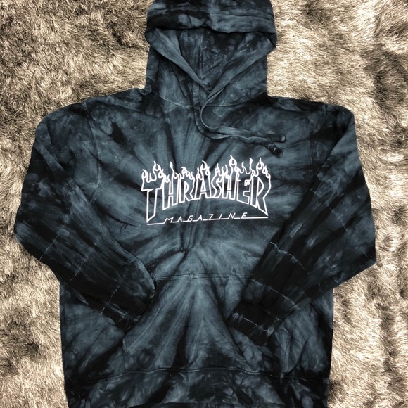 Thrasher Shirts Thrasher Tie Dye Hoodie Black Poshmark Thrasher Shirts Thrasher Tie Dye Hoodie Black Poshmark